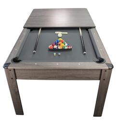 Billard Américain convertible en Table avec accessoires 7FT - 226x126cm Gris