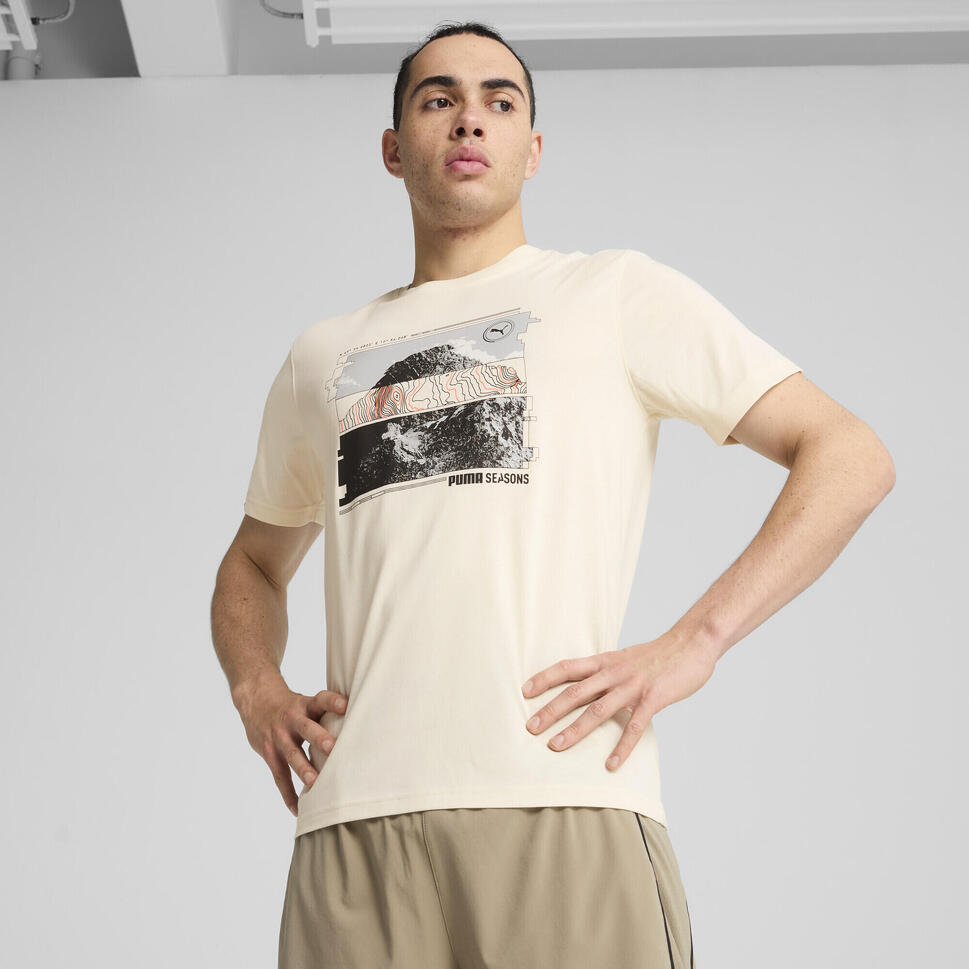 Męska koszulka do biegania GRAPHICS SEASONS PUMA Alpine Snow White