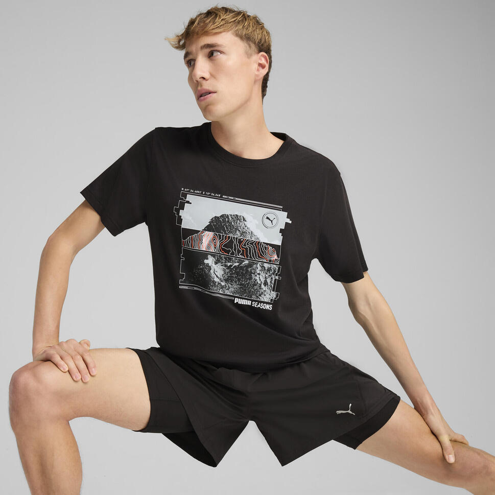 Męska koszulka do biegania GRAPHICS SEASONS PUMA Black