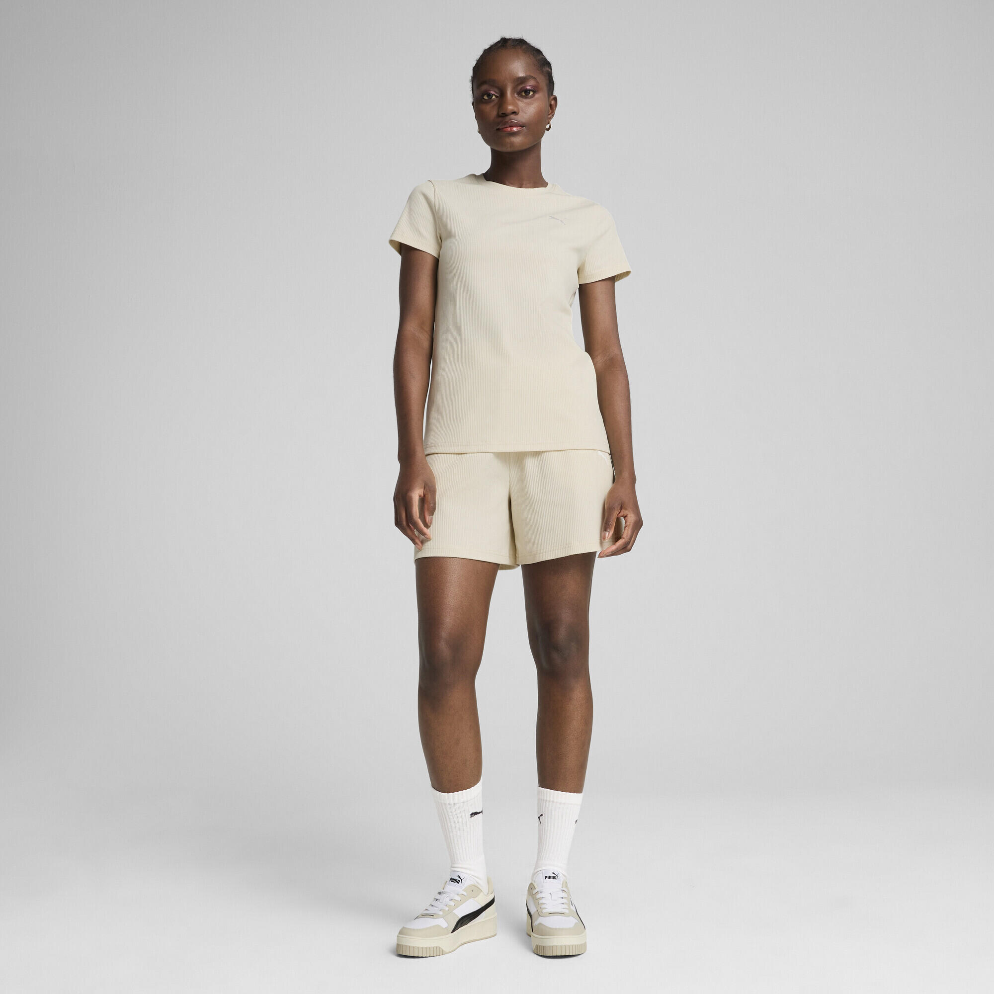 T-shirt côtelé ESS ELEVATED Femme PUMA Alpine Snow White 5/7