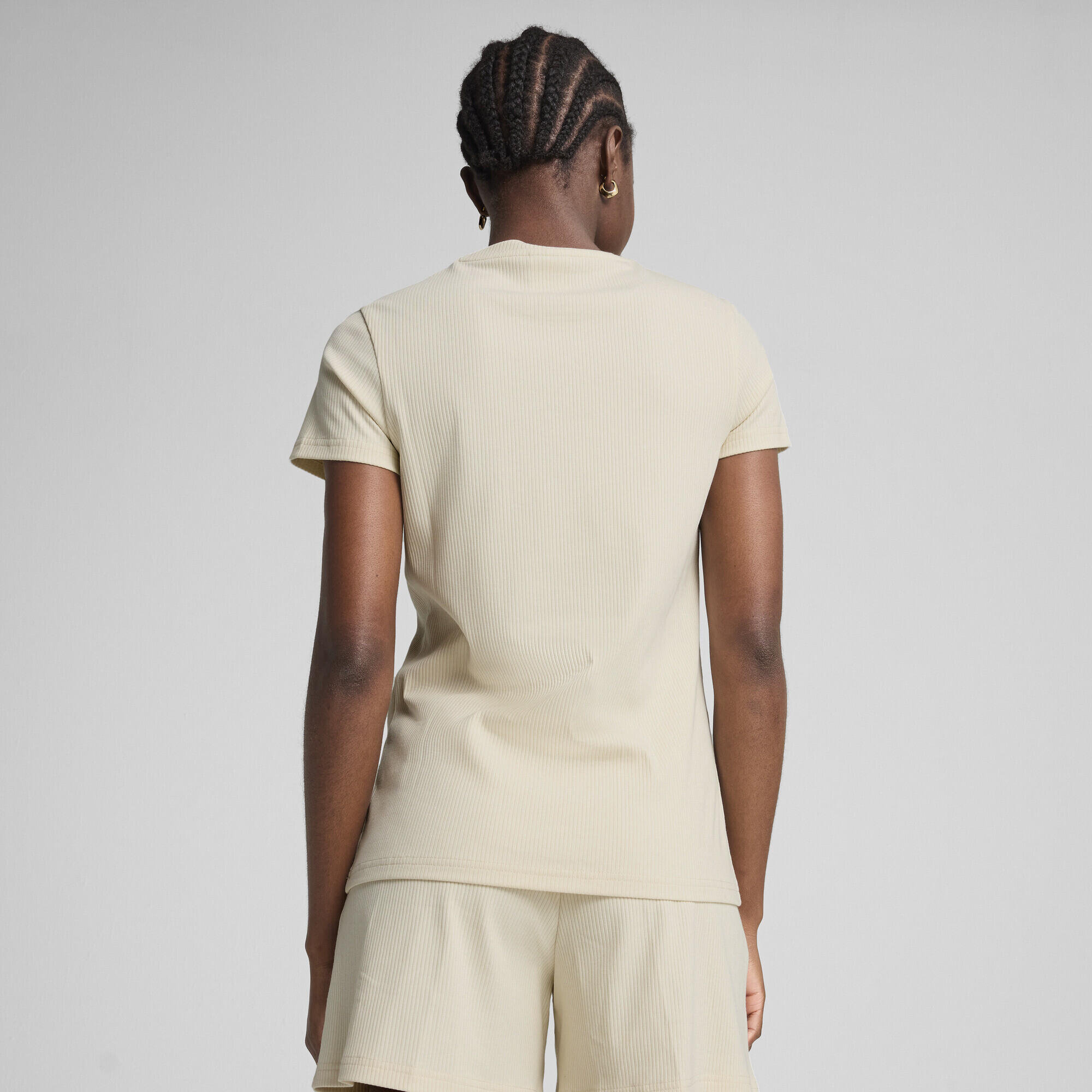T-shirt côtelé ESS ELEVATED Femme PUMA Alpine Snow White 4/7