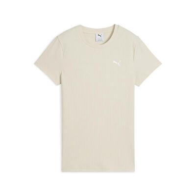 Ess elevated rib t-shirt voor dames puma alpine snow white