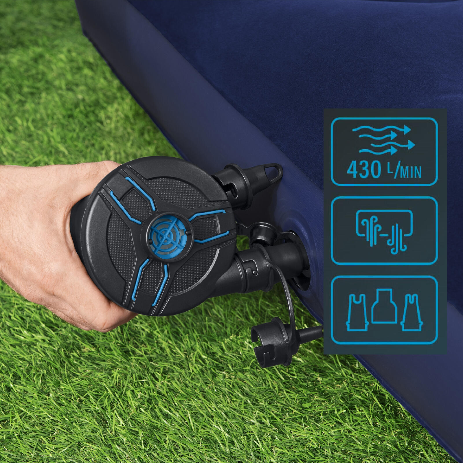 Bomba elétrica a pilhas Bestway para inflar piscinas e colchões de ar 5/5