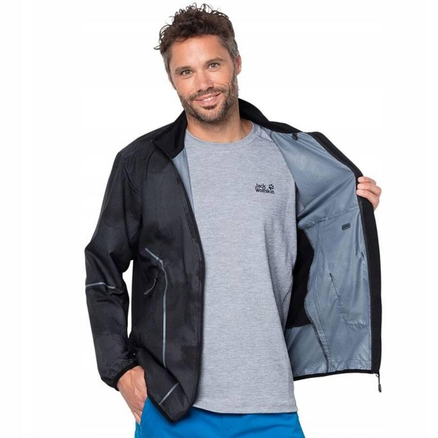 Kurtka lekka czarna softshell JACK WOLFSKIN FLYWEIGHT TRAIL 2/5