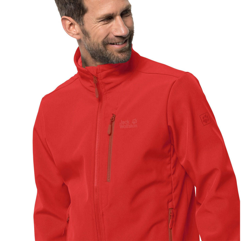 Kurtka lekka czerowna softshell JACK WOLFSKIN WHIRLWIND MEN 3/3