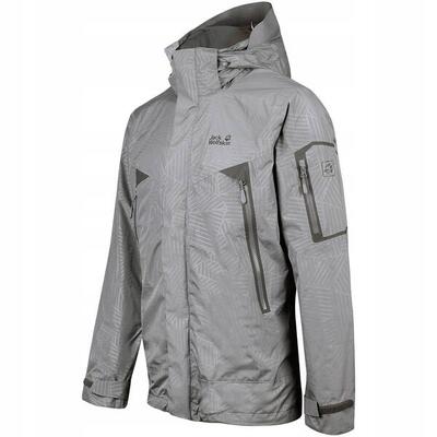 Kurtka z kapturem szara JACK WOLFSKIN ROCKY FOREST LEAF