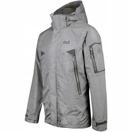 Kurtka z kapturem szara JACK WOLFSKIN ROCKY FOREST LEAF