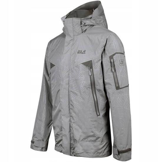Kurtka z kapturem szara JACK WOLFSKIN ROCKY FOREST LEAF