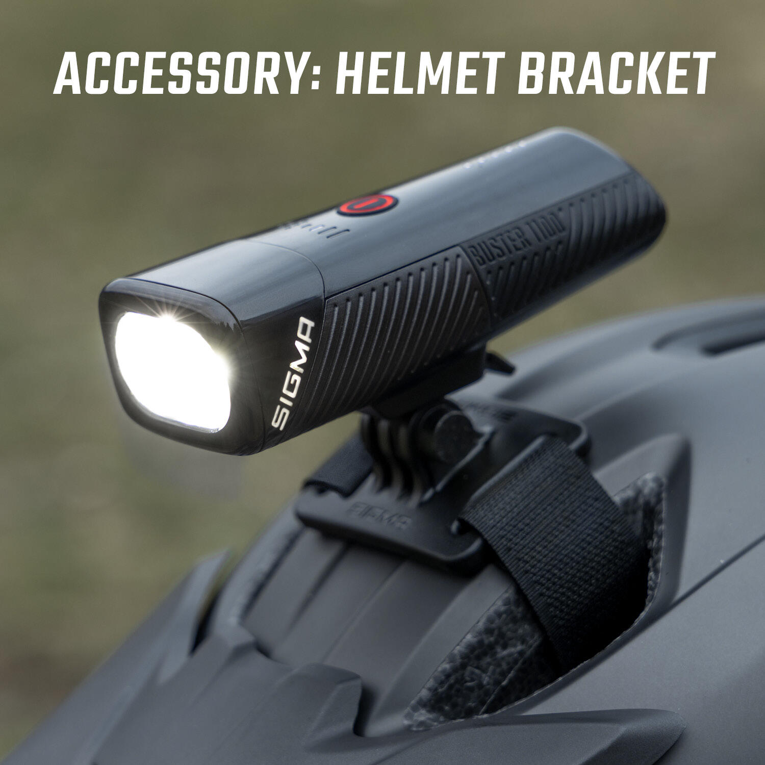 Sigma Buster 1100 LED Headlight with Helmet Holder - Li-ion Battery USB 6/7