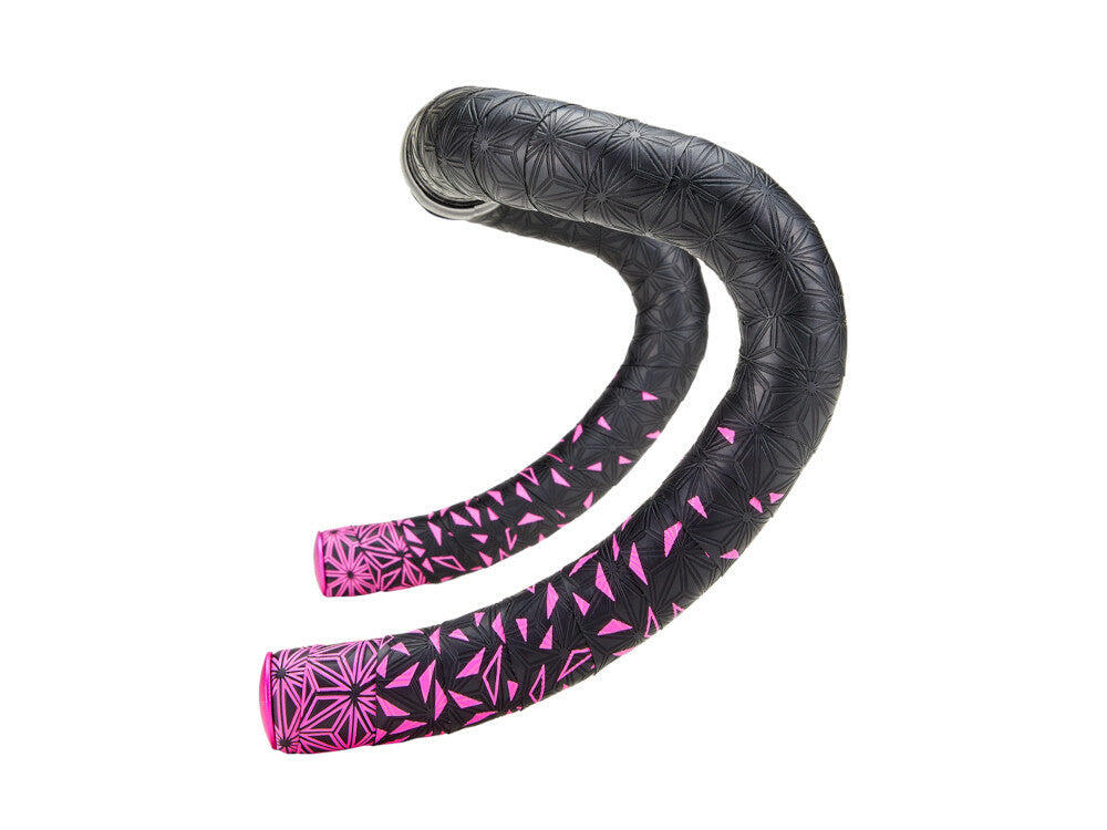 SUPACAZ Supacaz Stuurlint - Super Sticky Kush Star Fade - Neon Roze + Pink Star Plugz