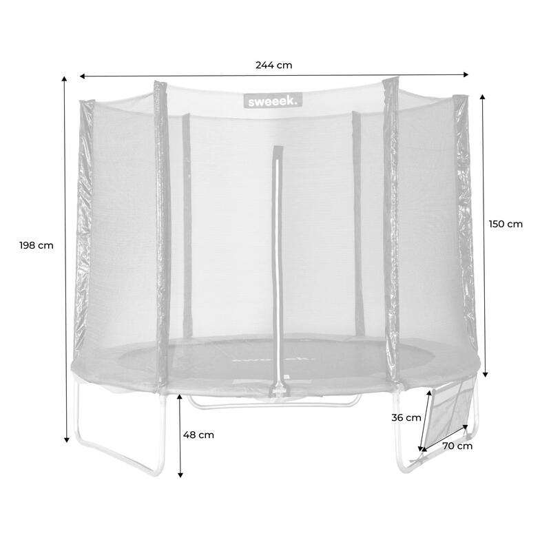 Trampoline 245 cm, gris, avec accessoires | sweeek