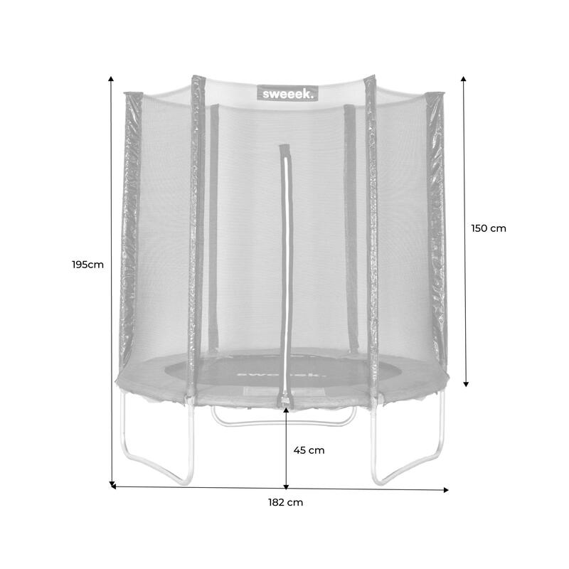 Trampoline 180cm - Cassiopée gris avec son filet de protection - Trampoline de