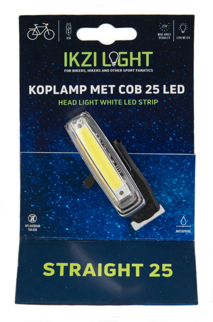IkziLight Straight25 - Faro anteriore COB a striscia USB ricaricabile. 2/4