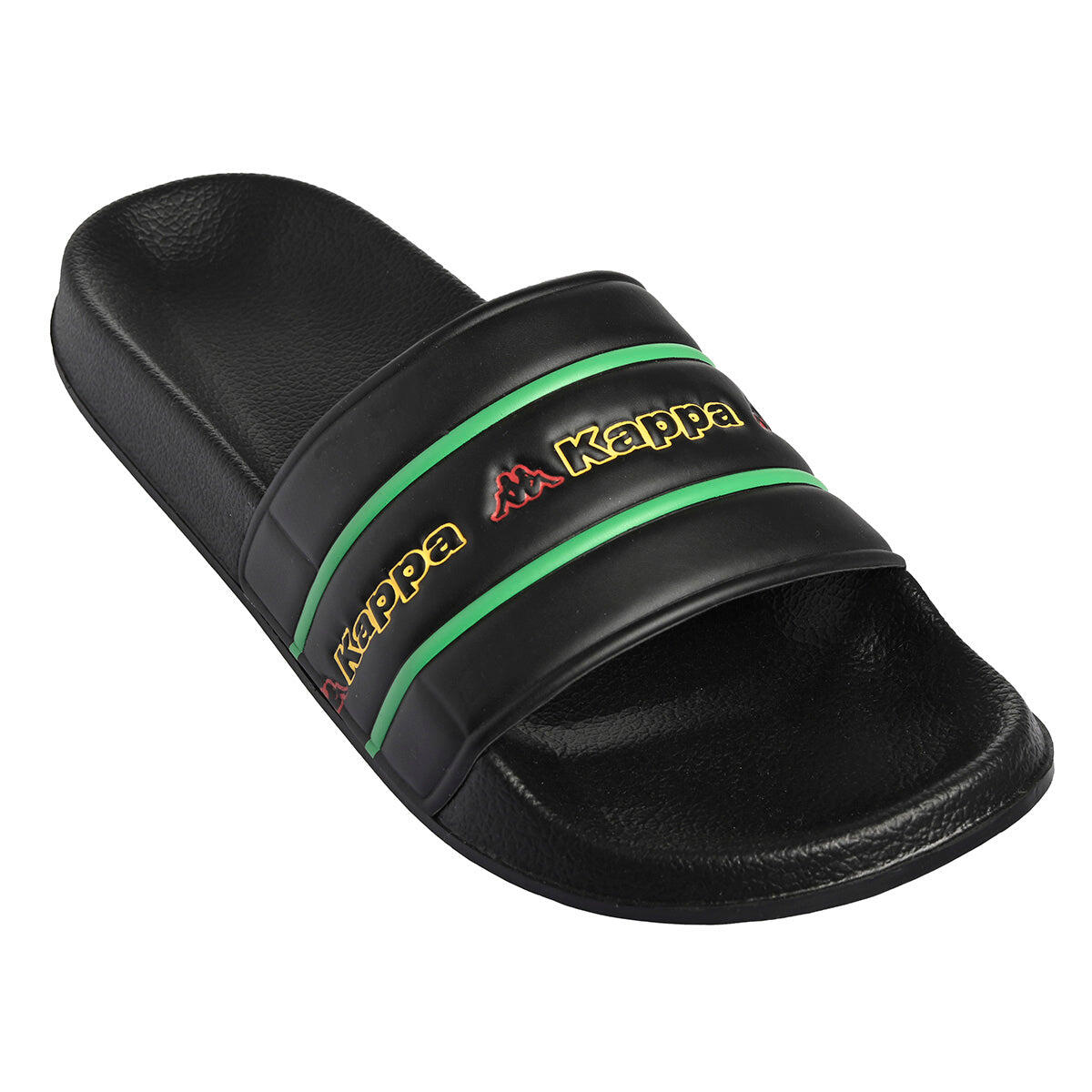 Kappa - Claquettes Multisport Homme Matese Logo Tape - Sandales Piscine - Jaune|noir|rouge - 45 - Decathlon