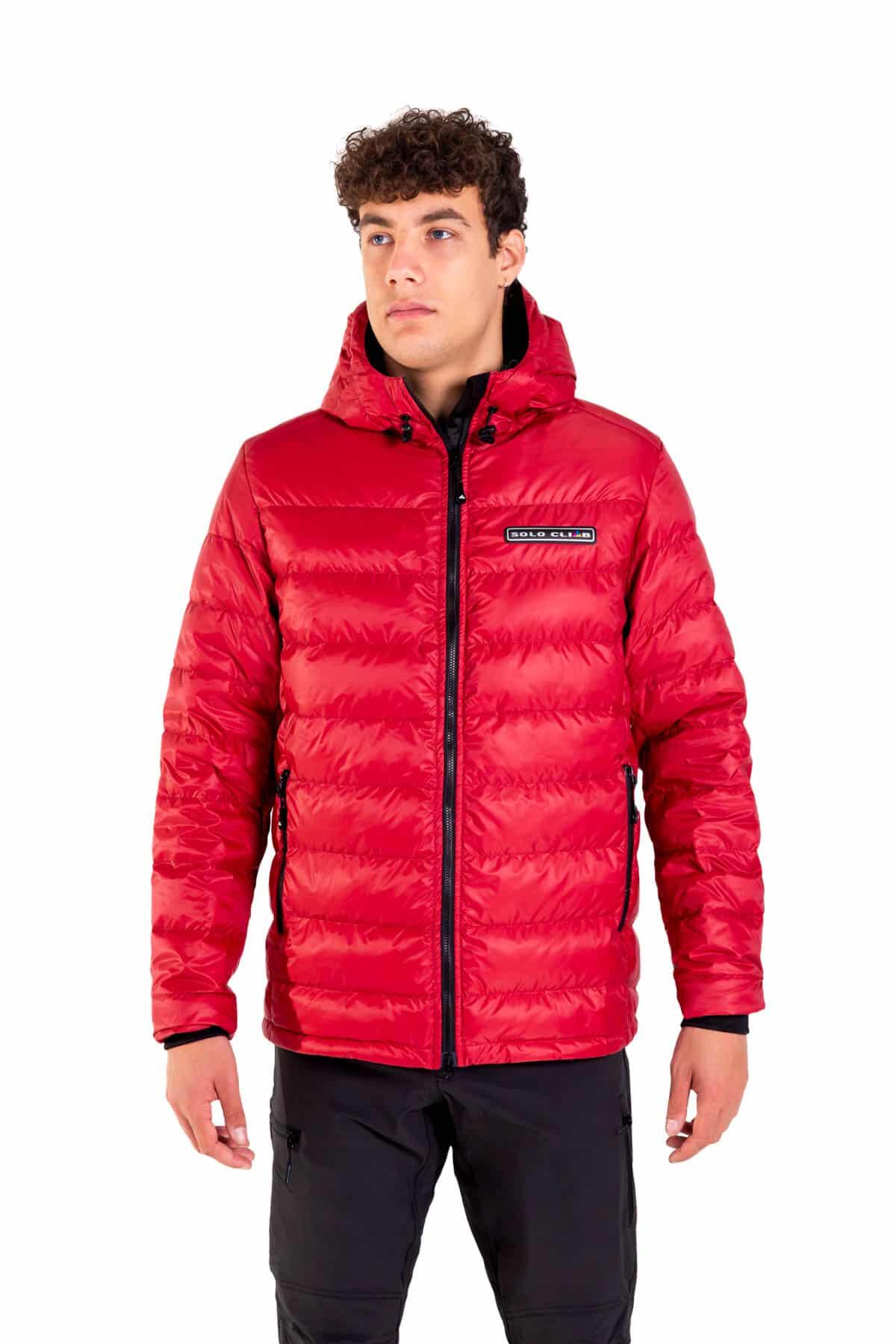 Casaco De Penas Khumbu Lite Trekking Homem Térmica Vermelho
