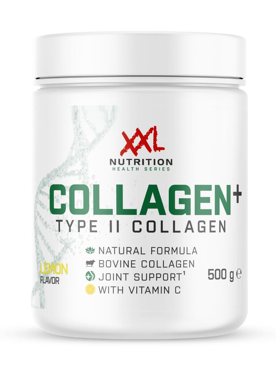XXL NUTRITION Collagen+ Type 2 - Bovine Collageen Supplement, Vitamine C - Citroen - 500 gram