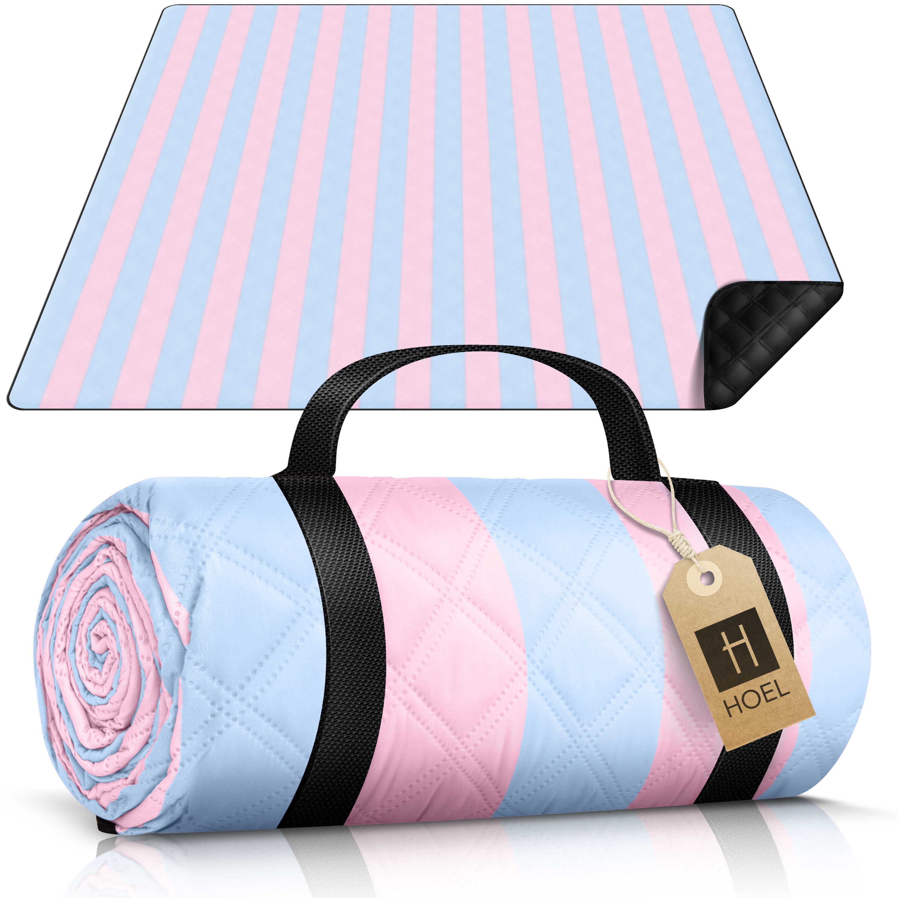 HOEL HOEL® Picknickdecke wasserabweisend + isoliert - Strandmatte XXL 200x200cm