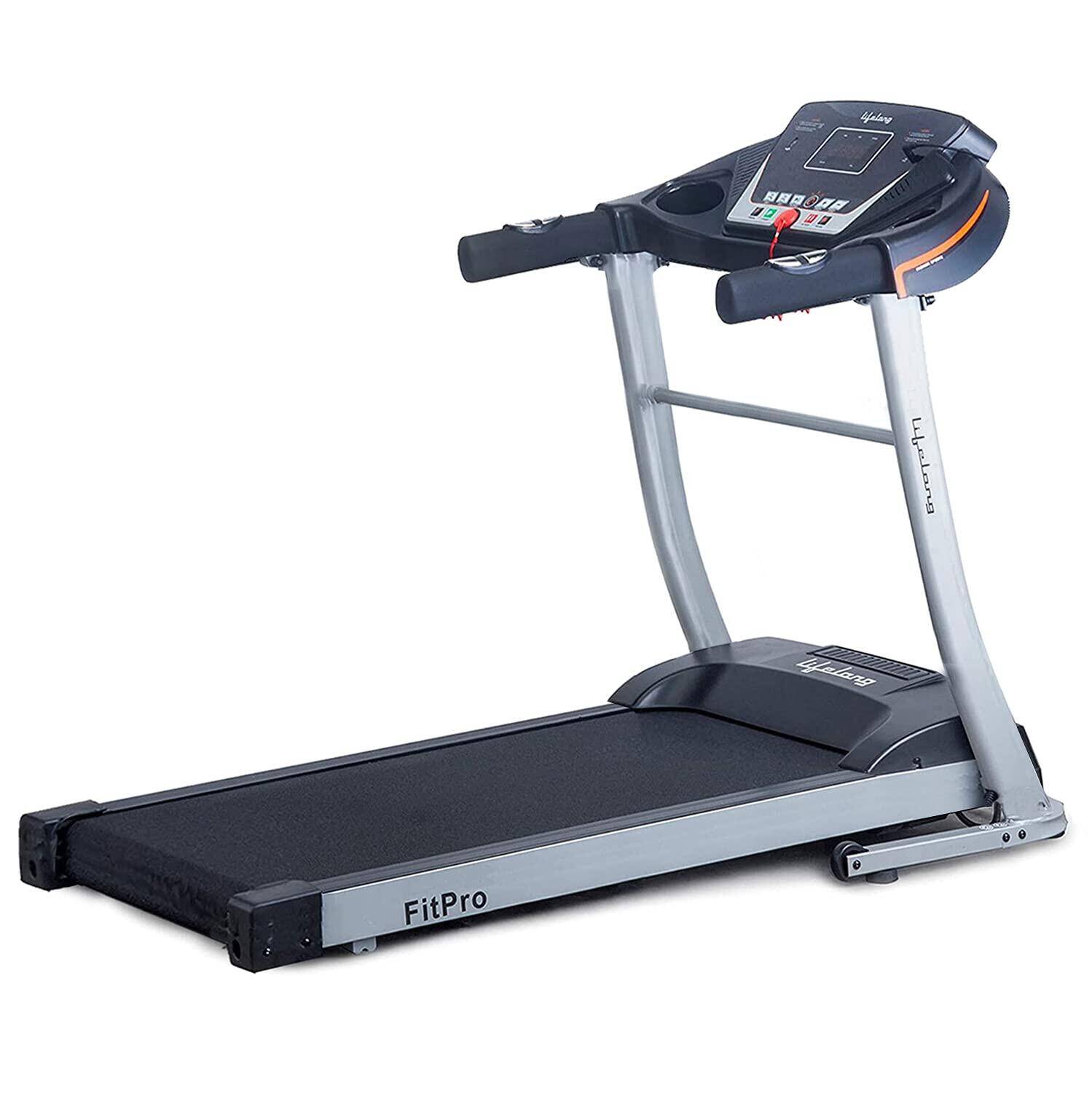 Lifelong FitPro (2.5 HP Peak) Manual Incline Motorized Treadmill for Home with 12 preset Workouts, Max Speed 12km/hr. Bluetooth  -  1