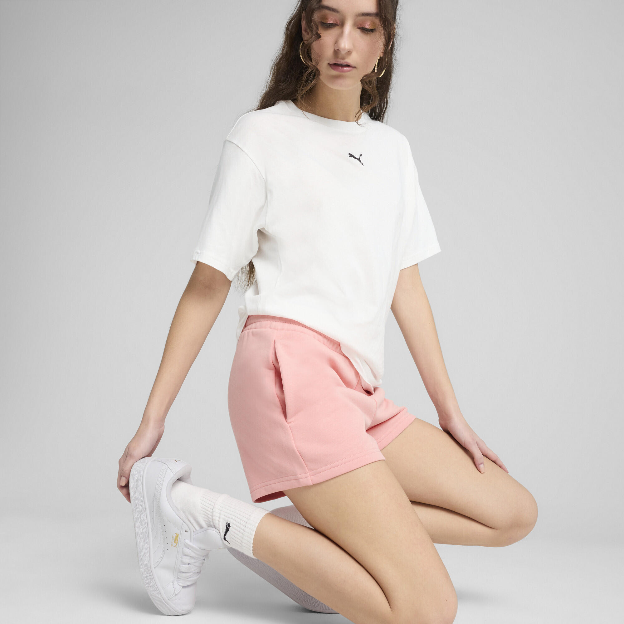 Pantalones cortos ESS Small No. 1 Logo 4'' Mujer PUMA Pink Fruit 3/7