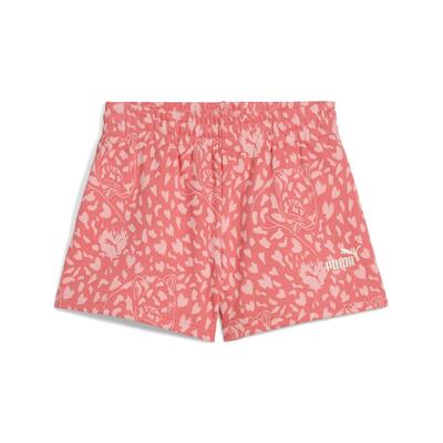 Flaming love short met hoge taille voor jongeren puma peach frost red