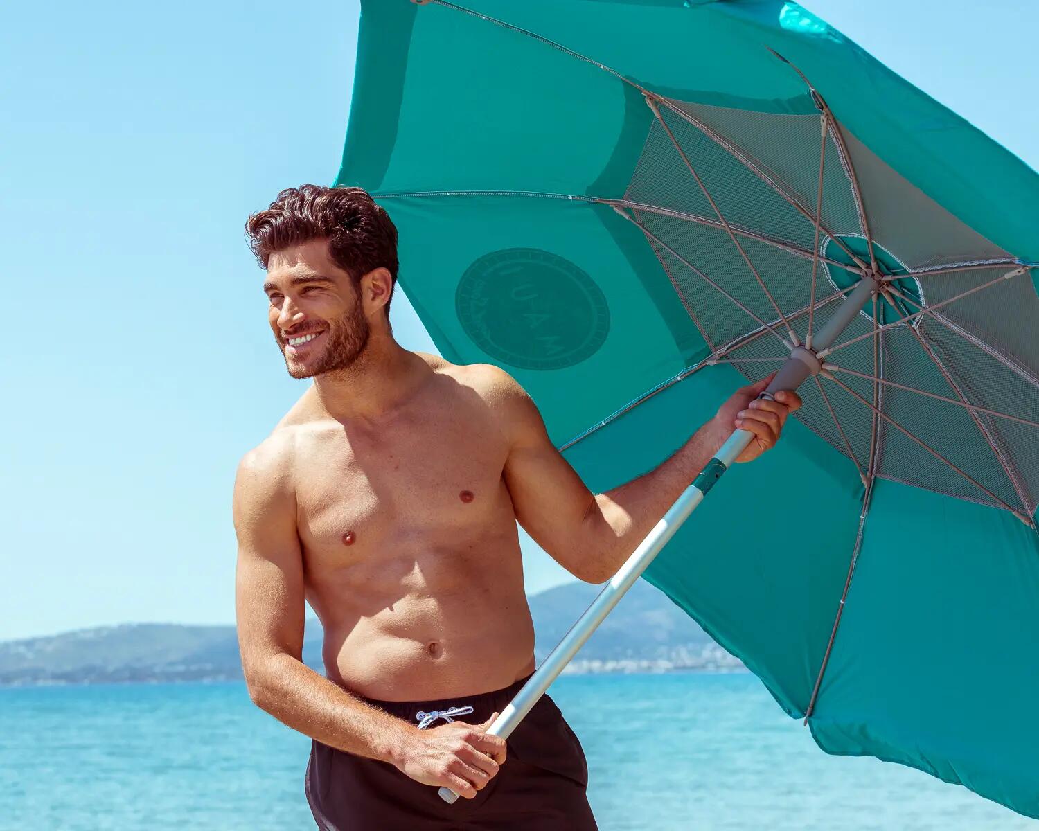 Umbrelă plajă Maui&Sons UltraLight UPF 50+ - Verde, 190 cm 3/6