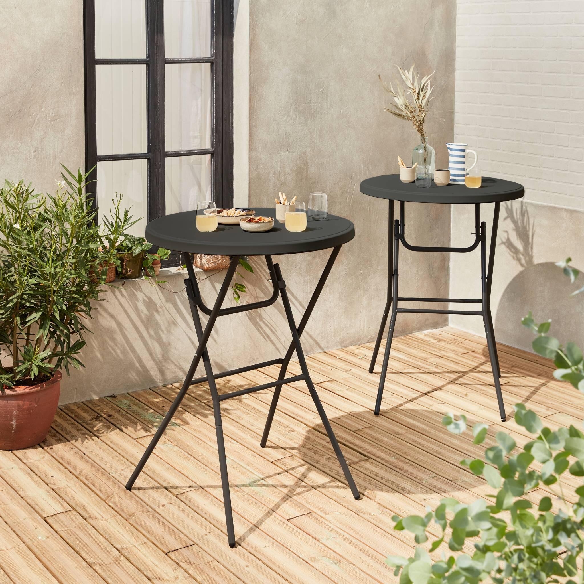 Mesa dobrável, set de 2, Cinza escuro 5/5