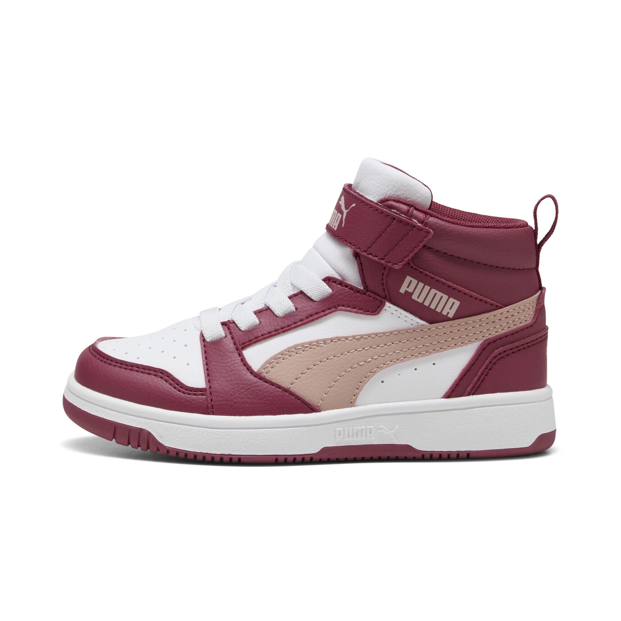Rebound V6 Mid Sneakers Kinder PUMA Port Rose Quartz White Red Pink 5/7