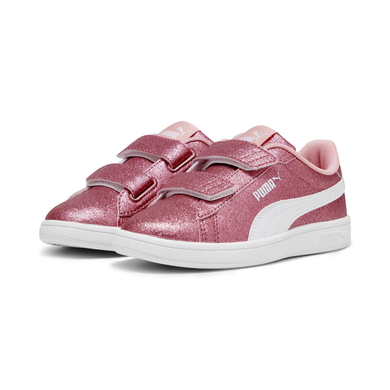Smash 3.0 Glitz Glam Sneakers Kids PUMA Peach Smoothie White Pink