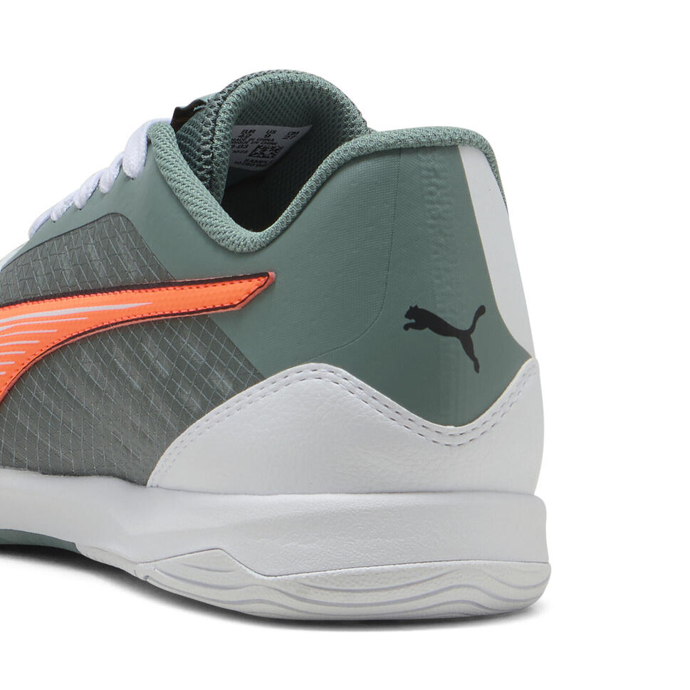 Halowe buty piłkarskie IBERO IV PUMA Green Moon Heat Fire Black White Orange