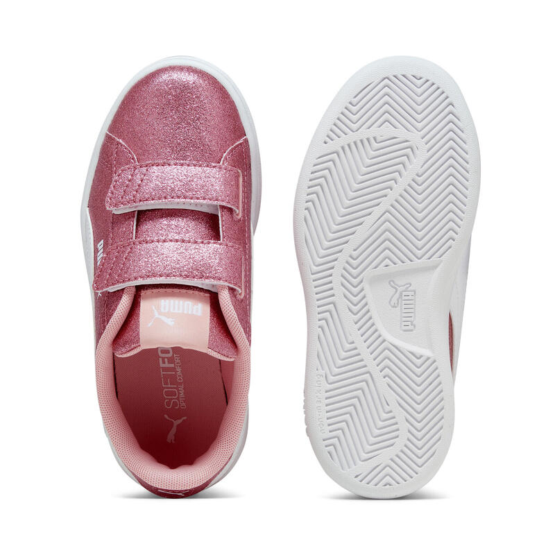 Dětské běh boty Smash 3.0 Glitz Glam PUMA Peach Smoothie White Pink