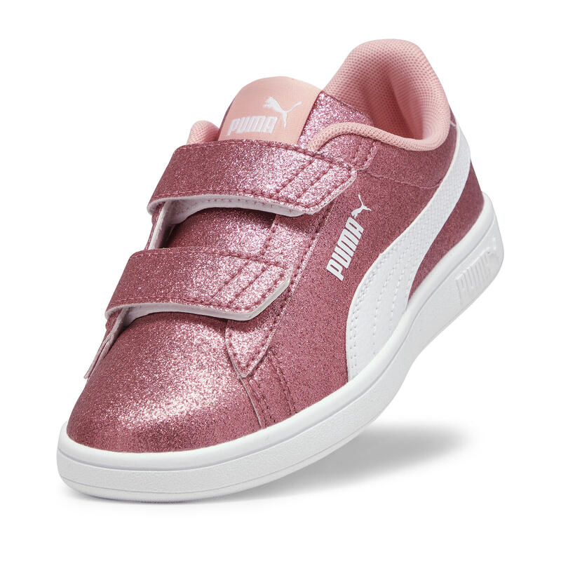 Dziecięce sneakersy Smash 3.0 Glitz Glam PUMA Peach Smoothie White Pink
