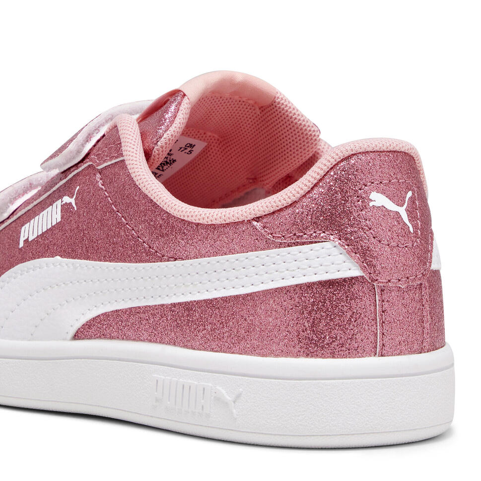 Dziecięce sneakersy Smash 3.0 Glitz Glam PUMA Peach Smoothie White Pink