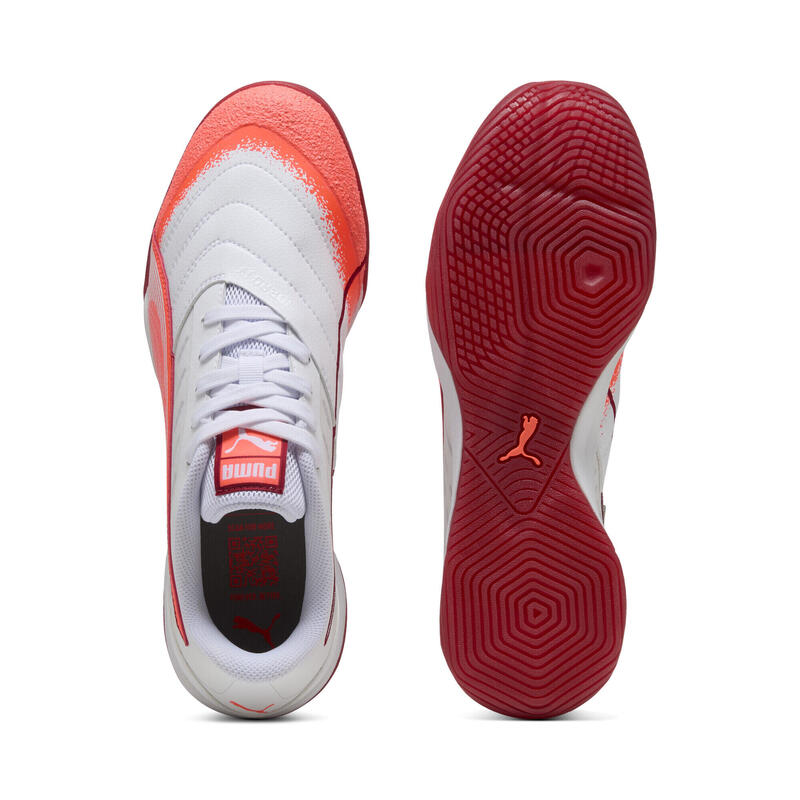 Halowe buty piłkarskie IBERO IV PUMA White Glowing Red Dark Crimson Black