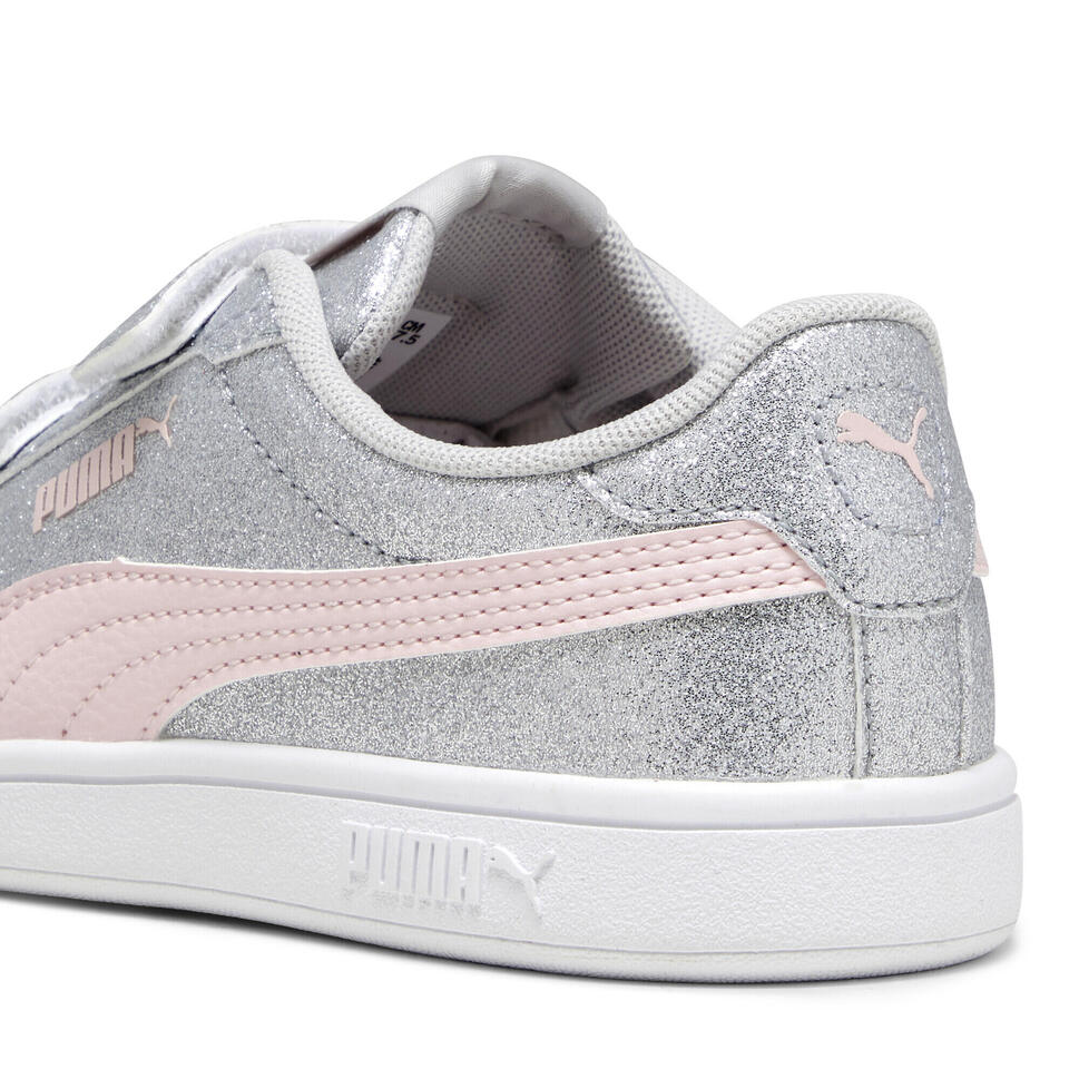 Dziecięce sneakersy Smash 3.0 Glitz Glam PUMA Glacial Gray Frosty Pink