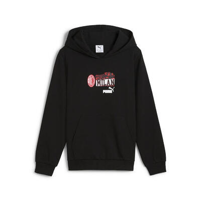 Felpa con cappuccio AC Milan ftblNRGY per ragazzi PUMA Black For All Time Red
