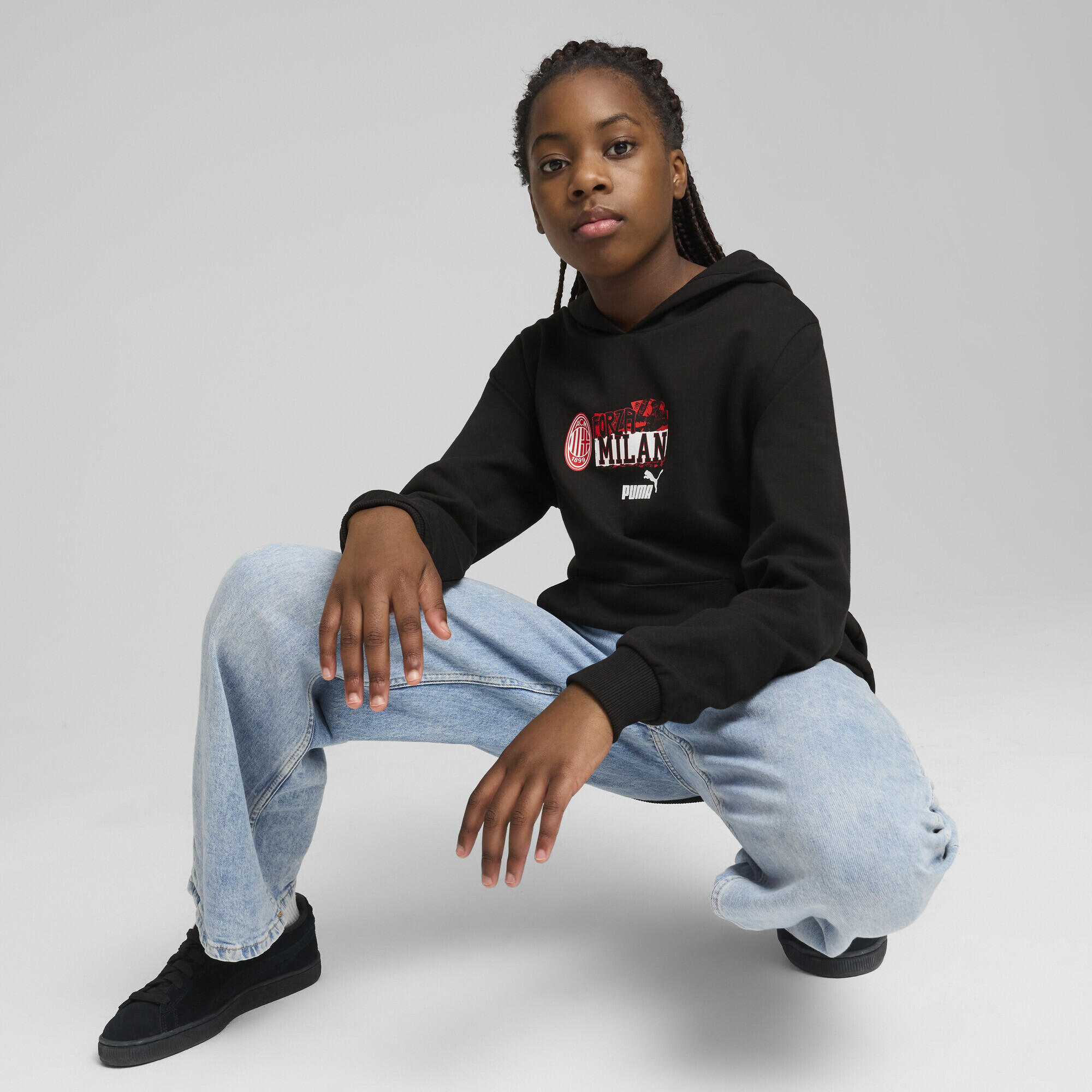 Hoodie ftblNRGY AC Milan Enfant et Adolescent PUMA Black For All Time Red 4/7