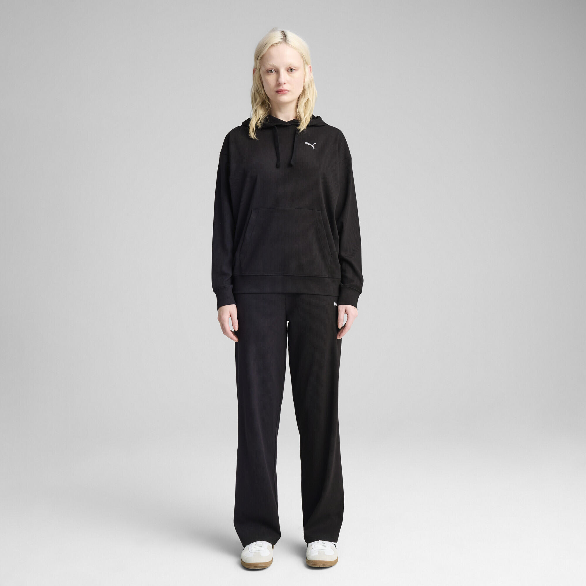 Hoodie côtelé confort ESS ELEVATED Femme PUMA Black 6/7