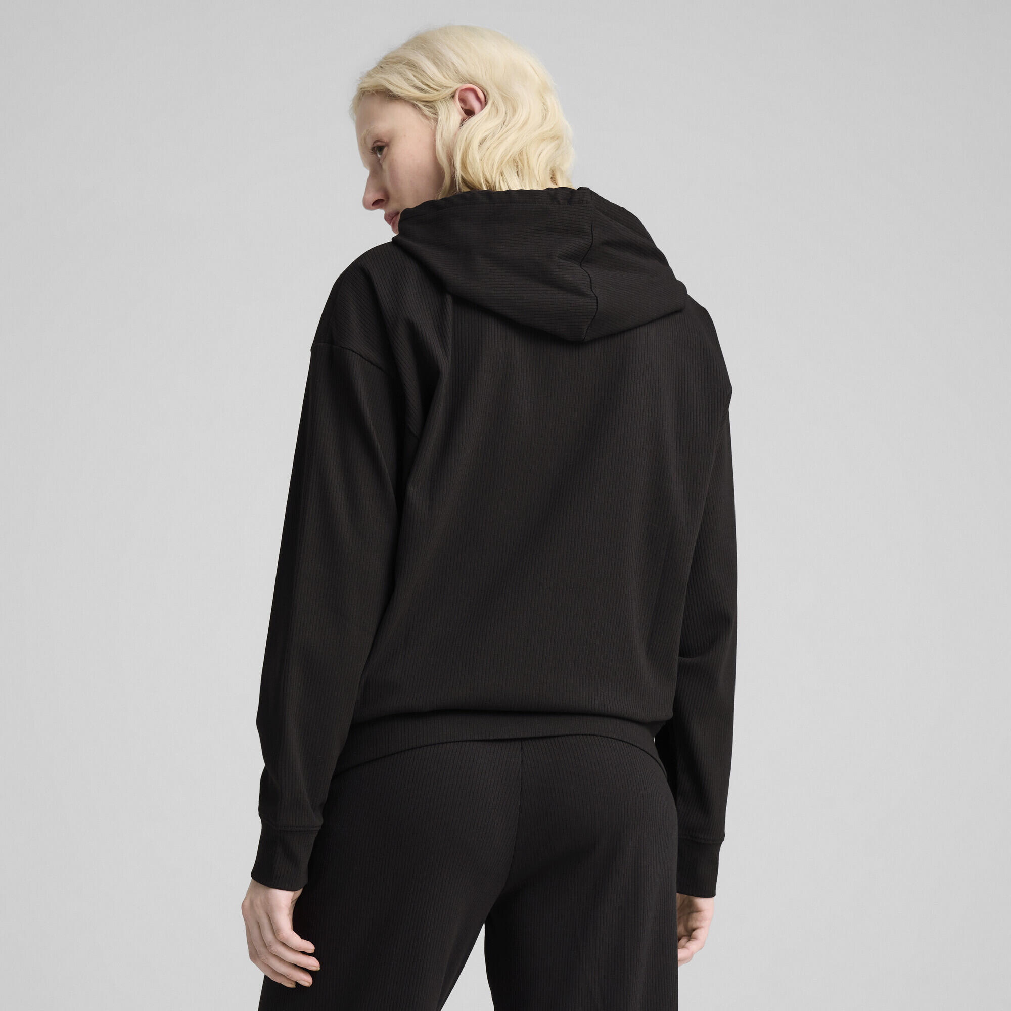 Hoodie côtelé confort ESS ELEVATED Femme PUMA Black 5/7