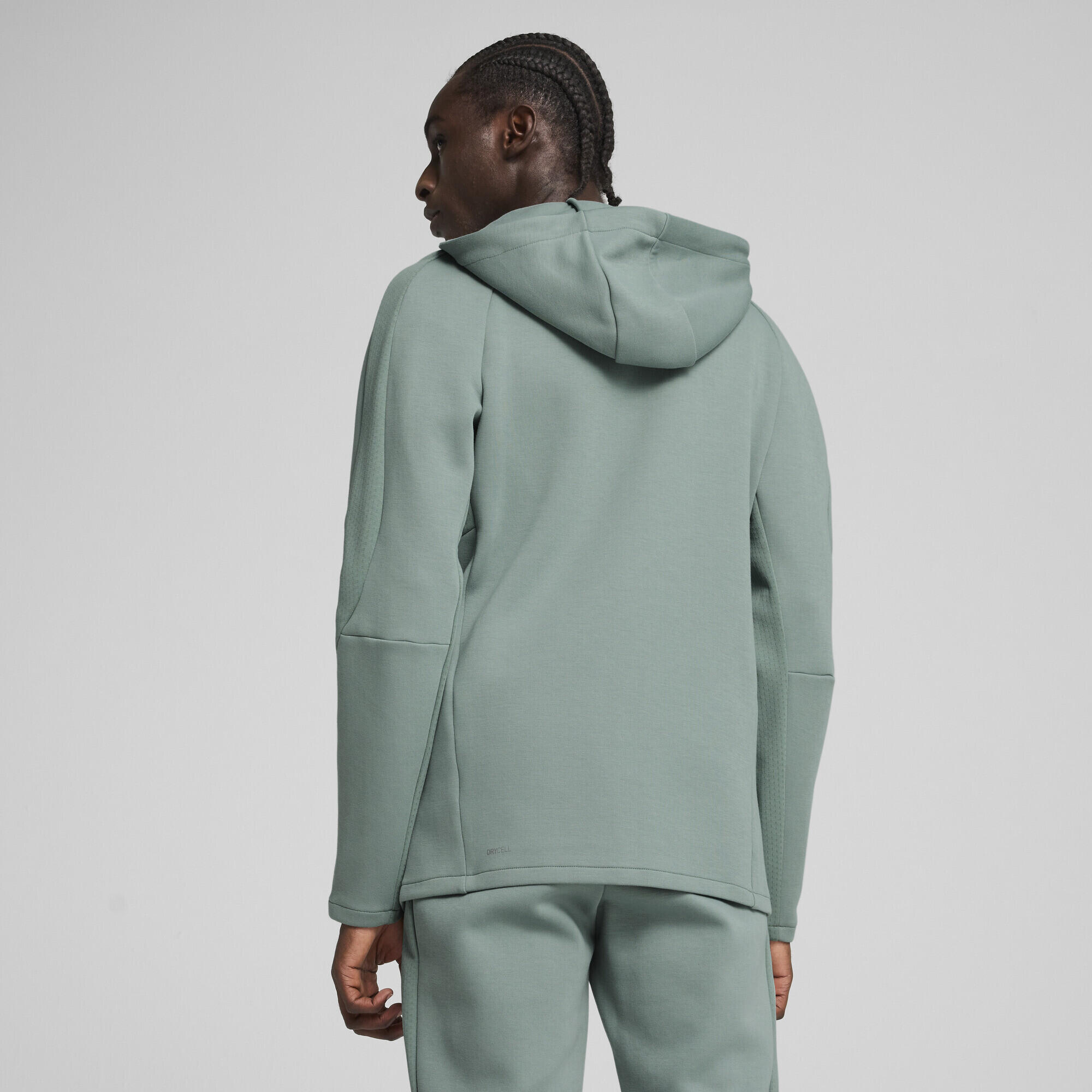 Felpa con zip integrale e cappuccio EVOSTRIPE da uomo PUMA Green Moon 5/7
