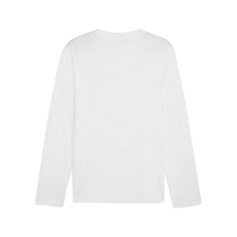 Męska koszulka Essentials z logo No. 1 i długim rękawem PUMA White