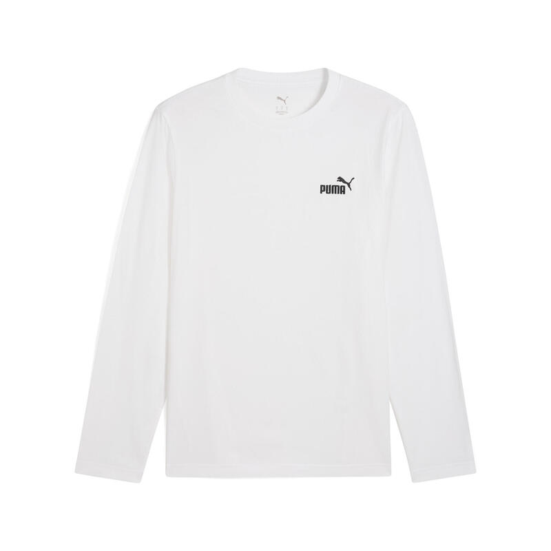 Męska koszulka Essentials z logo No. 1 i długim rękawem PUMA White