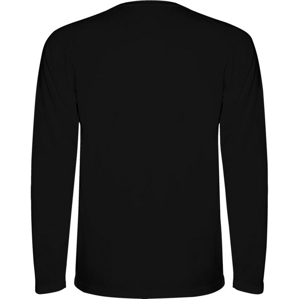 Childrens/Kids Montecarlo LongSleeved Sports TShirt (Solid Black) 2/4