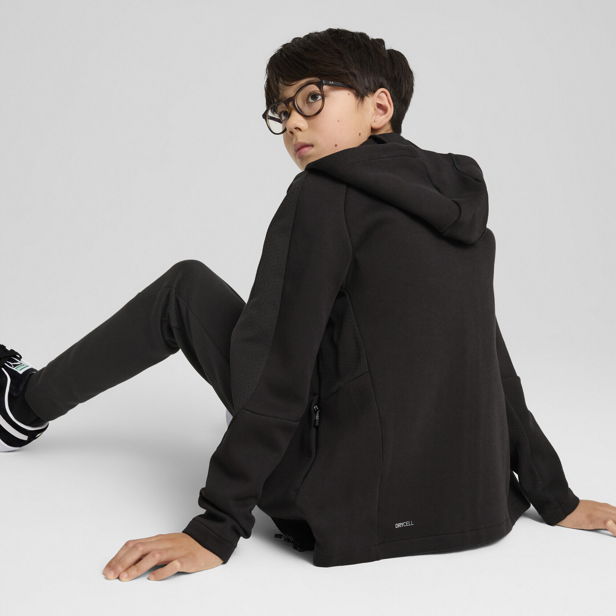 Felpa con cappuccio e zip integrale EVOSTRIPE per ragazzi PUMA Black 3/7