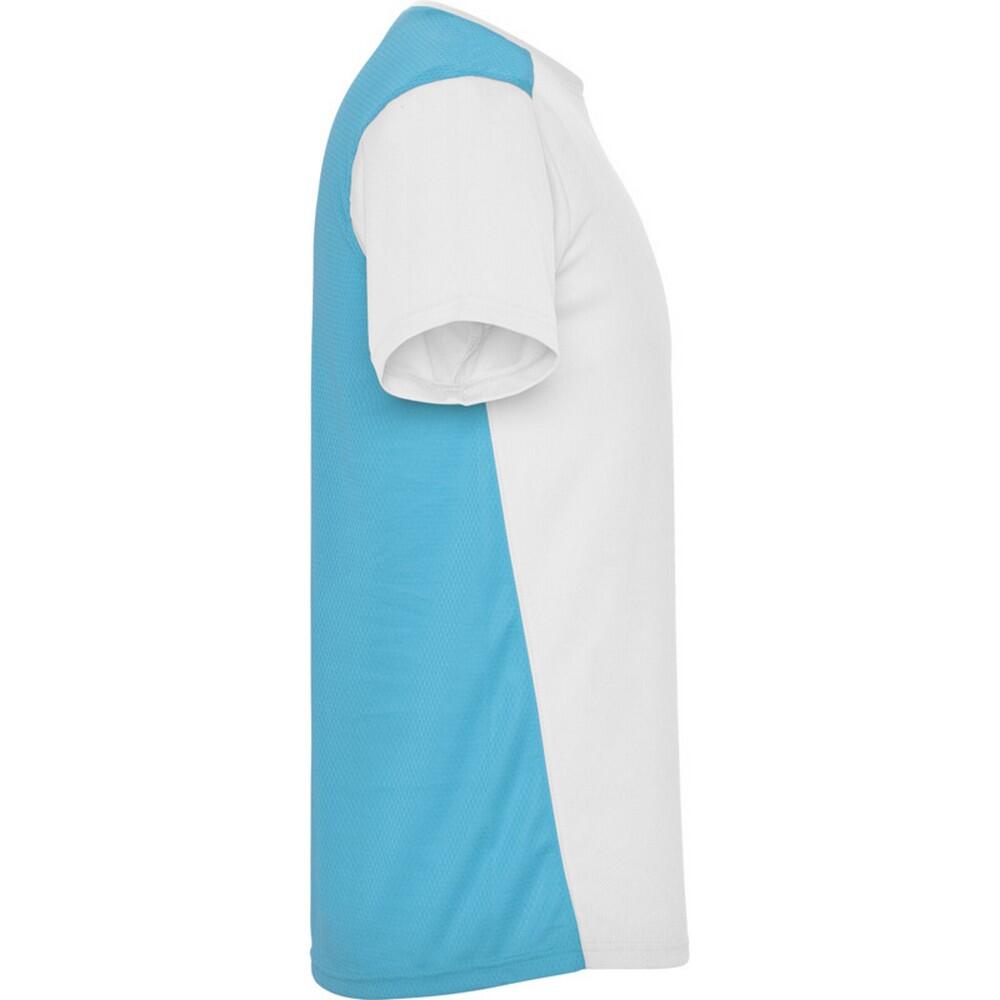 Tshirt Sport DETROIT Enfant (Blanc / Turquoise Vif) 3/4