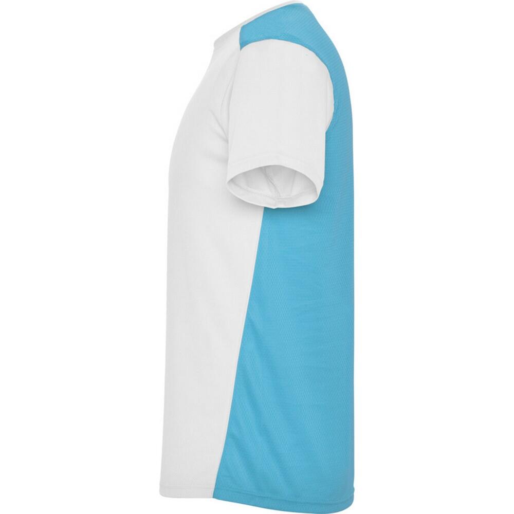 Tshirt Sport DETROIT Enfant (Blanc / Turquoise Vif) 4/4