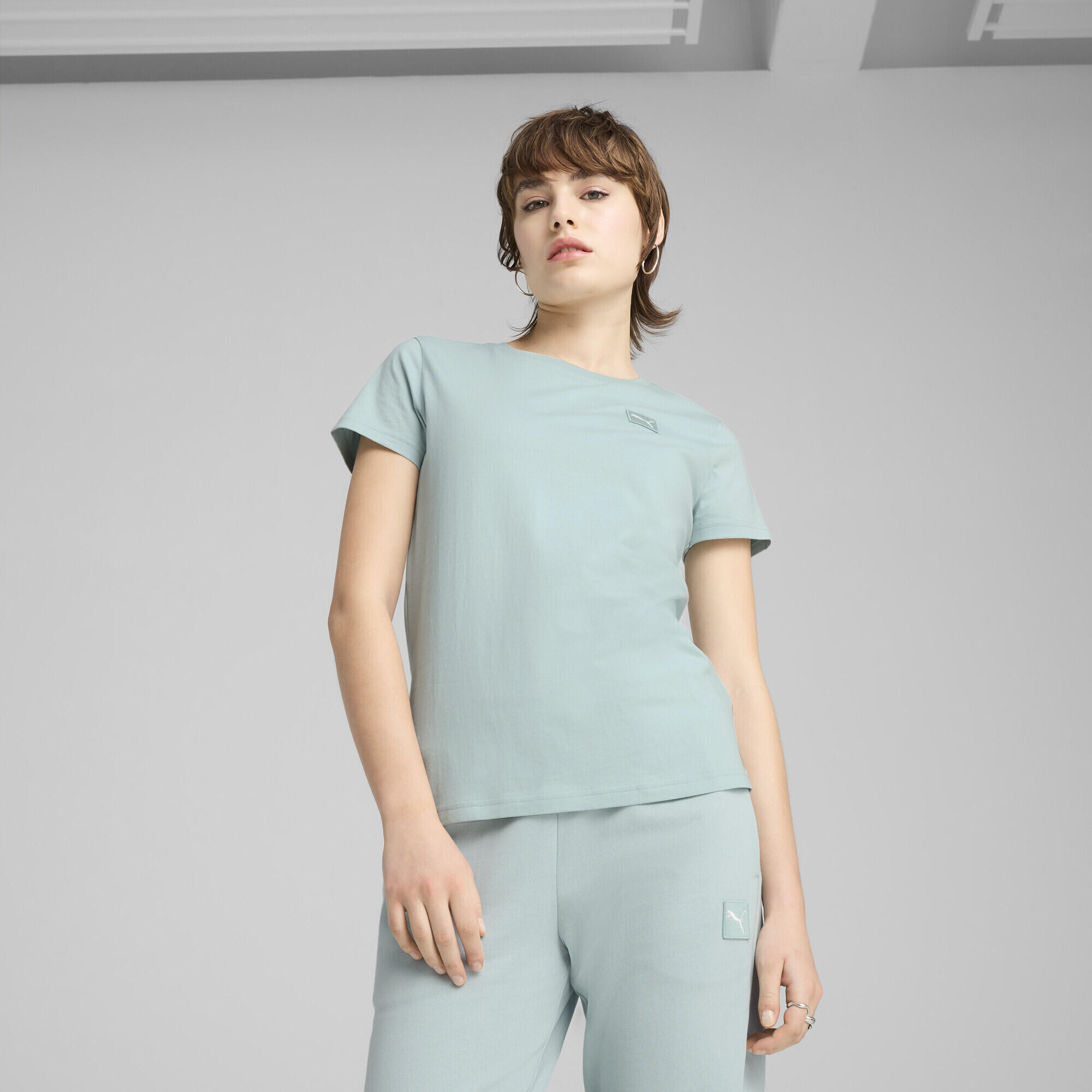 T-shirt ESS ELEVATED Femme PUMA Modern Mint Green 2/7