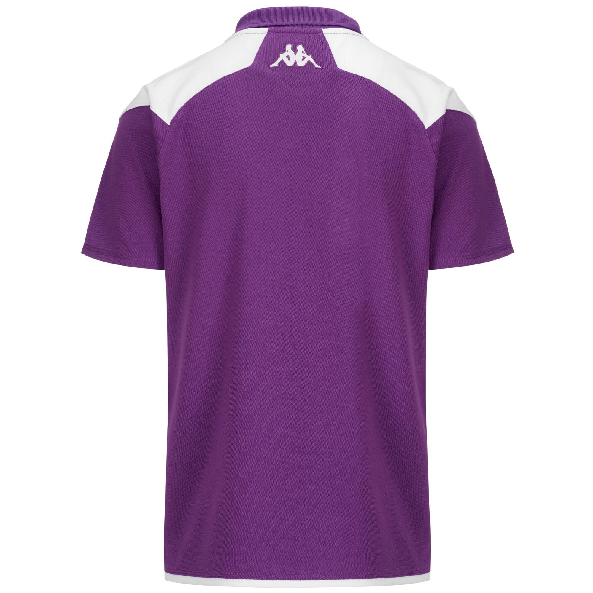 polo maniche corte da uomo in cotone viola da calcio 3/4