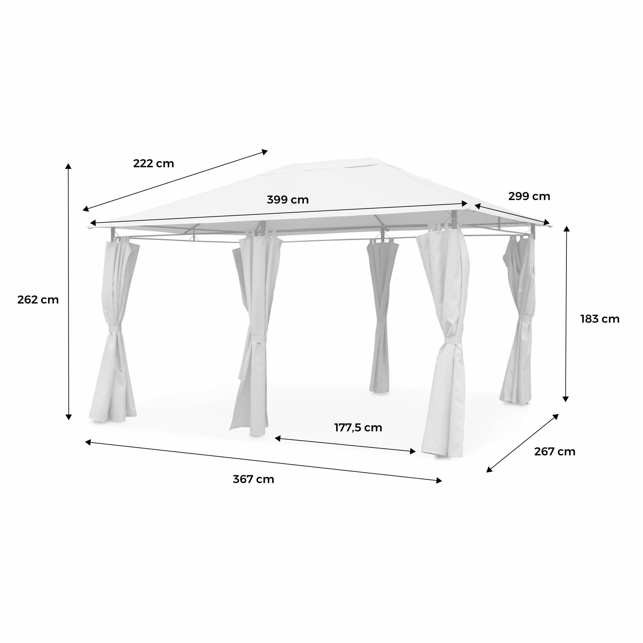 3x4m pérgola com cortinas, Taupe 6/6