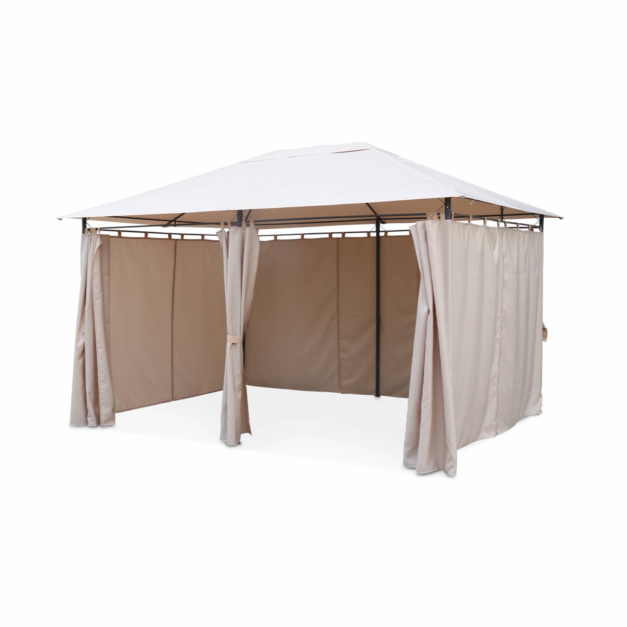 Tonnelle 3x4 m - Divio, Pergola avec rideaux  | sweeek 2/5