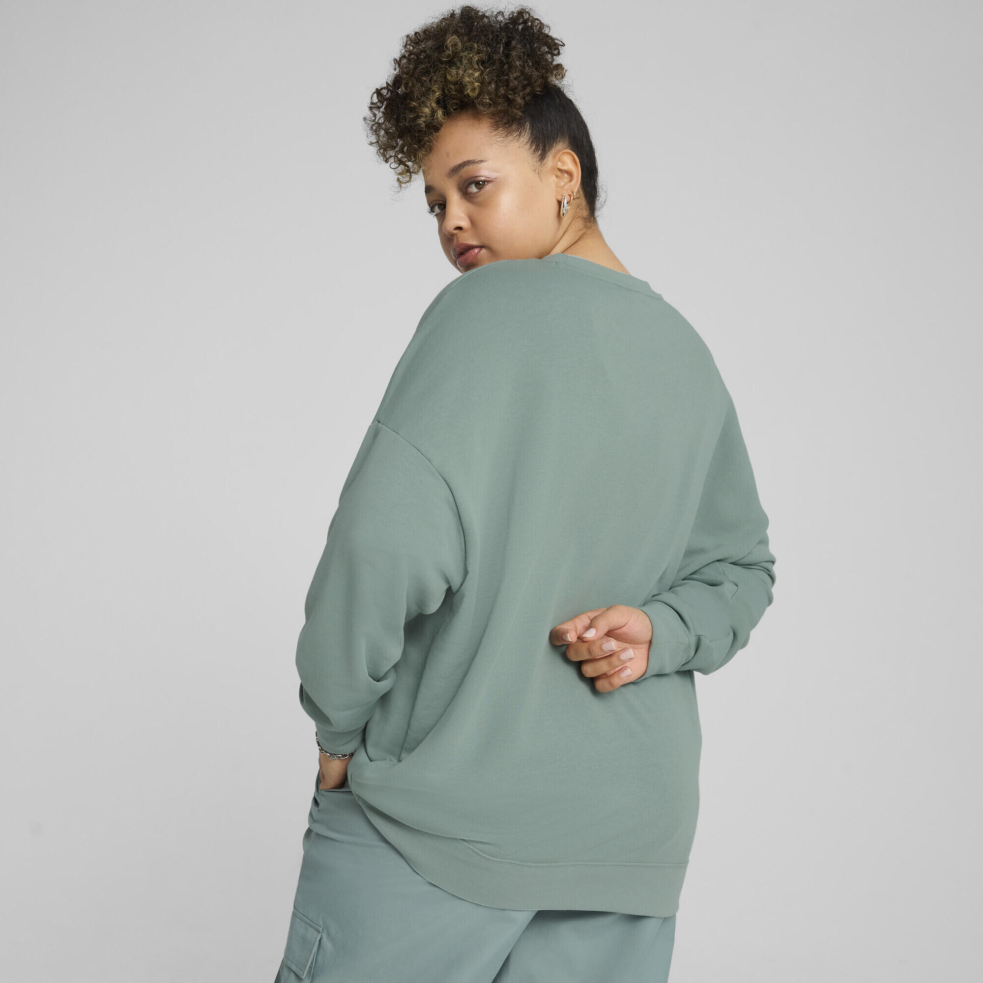 Sweat ras du cou à petit logo N° 1 Logo ESS Femme PUMA Green Moon 5/7